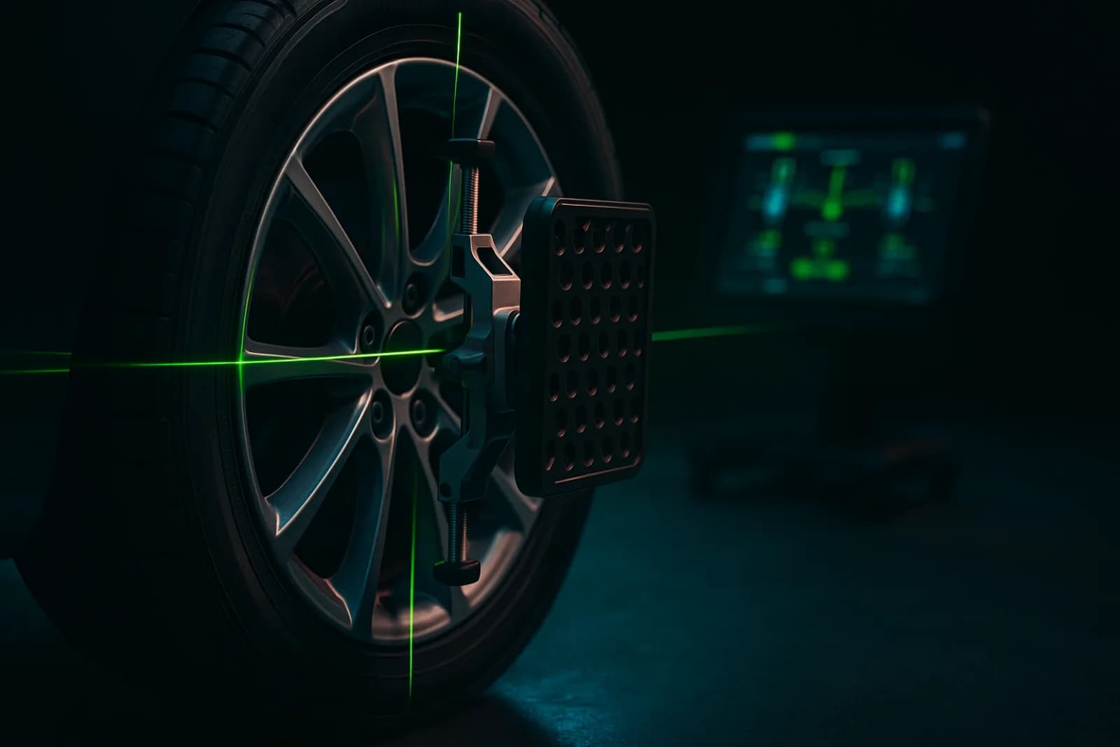 3D-Laser-Achsvermessung am Alurad