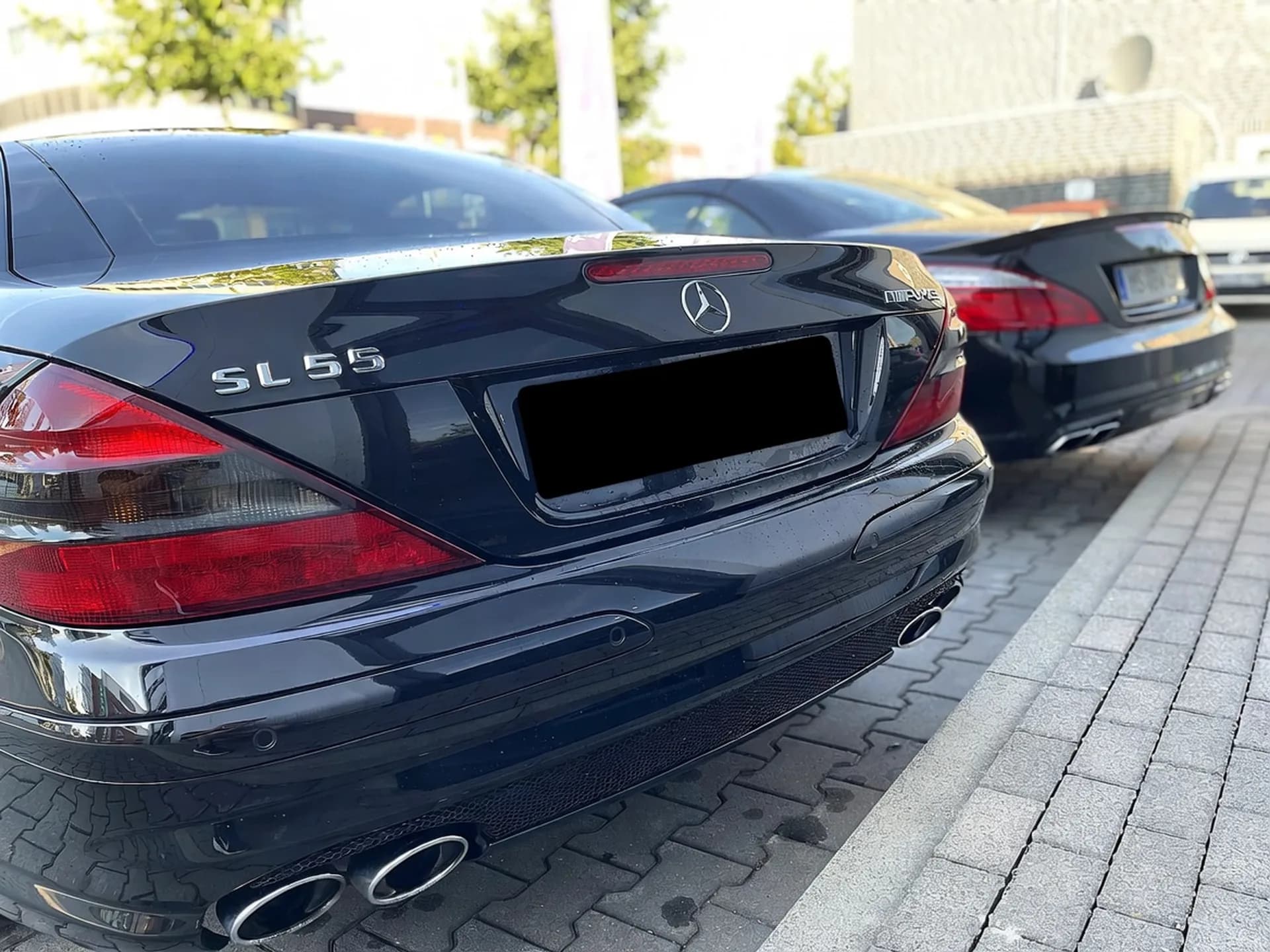 Mercedes SL55 AMG Heck mit Endrohren
